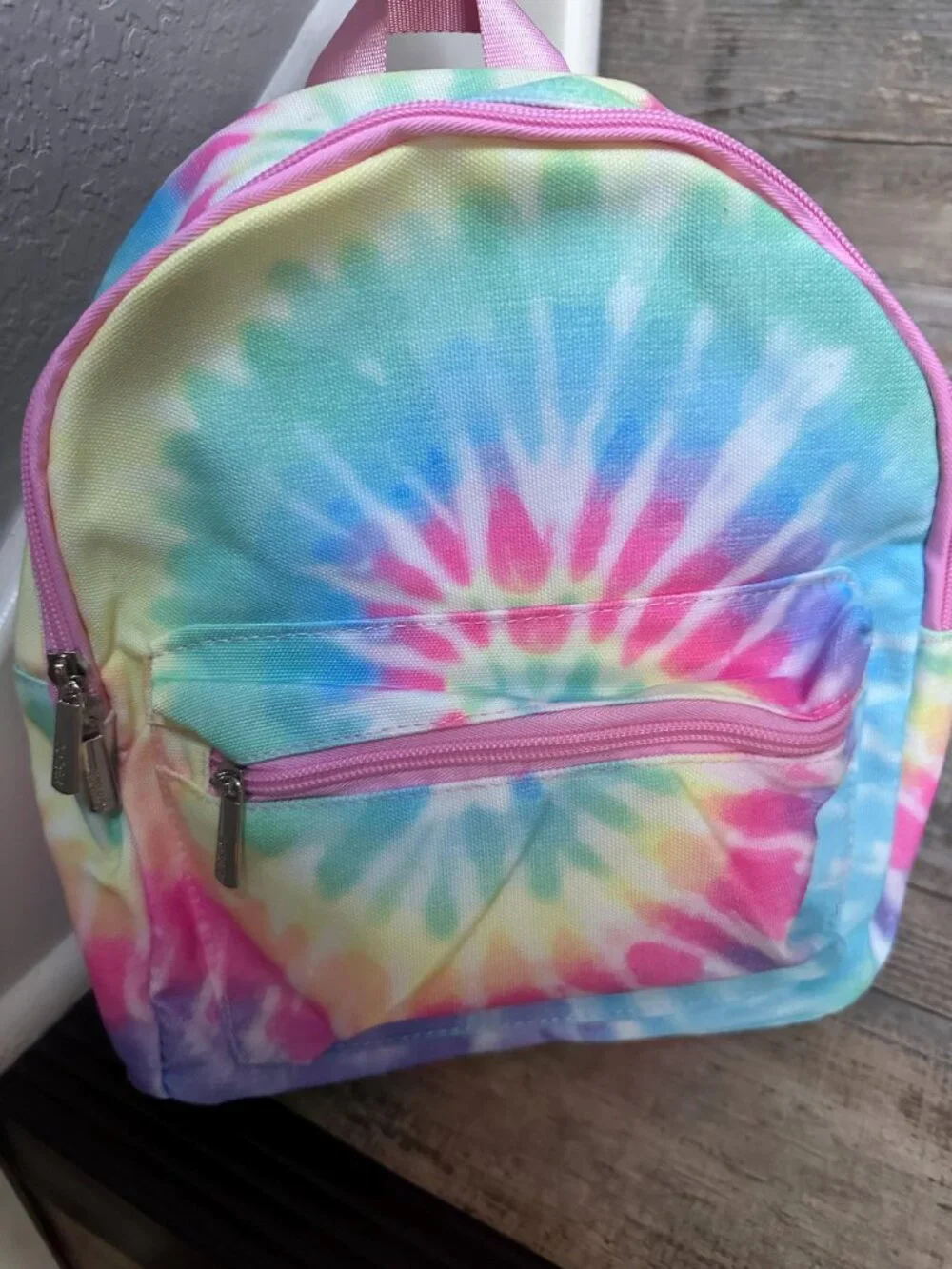 NWT Top Trenz Pastel Tie-Dye Canvas Mini Girls Backpack
